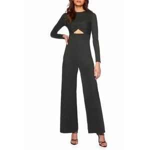 NEW SUSANA MONACO twist front keyhole long sleeve jumpsuit in hunter
